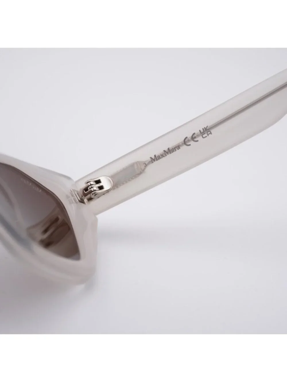 Max Mara MM0169 25E Kate Sunglasses Ivory Cat Eye Frame, Brown Lenses